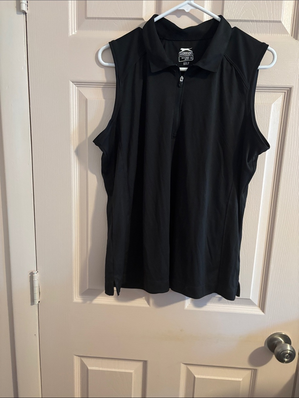 Slazenger Black Sleeveless Zip Golf Top